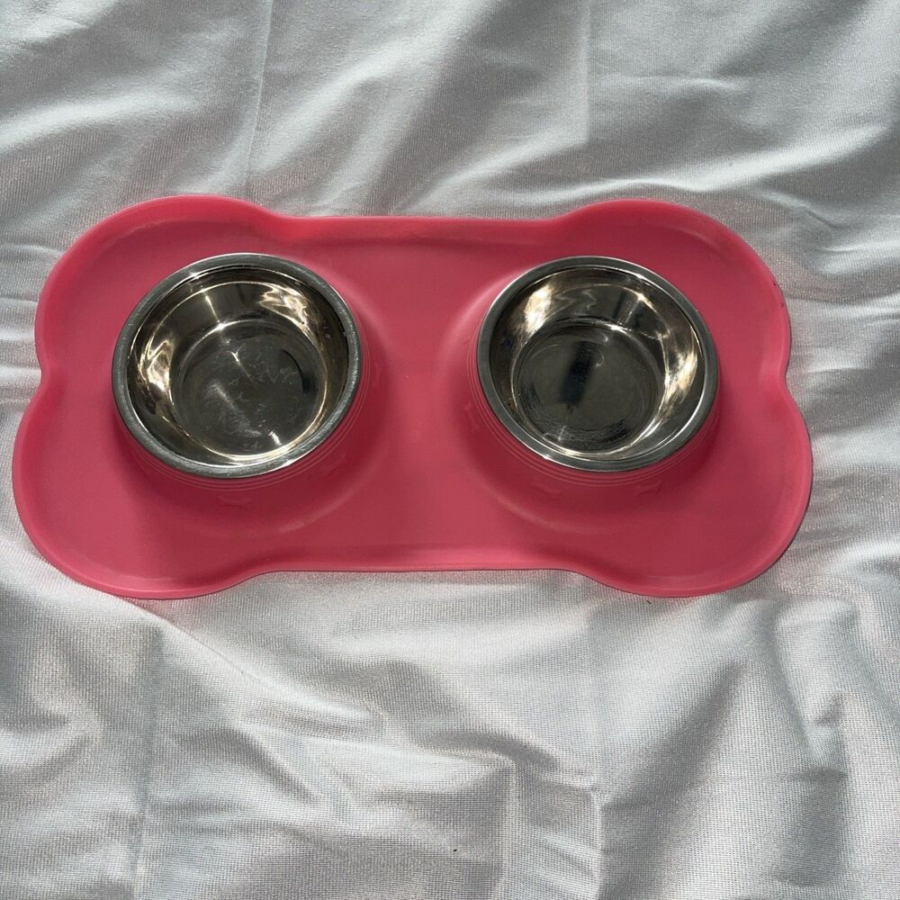 Hubulk Dog Pink Bowl Set